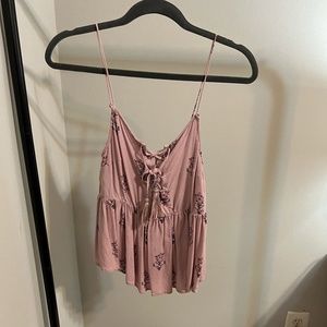 Light pink flower print blouse